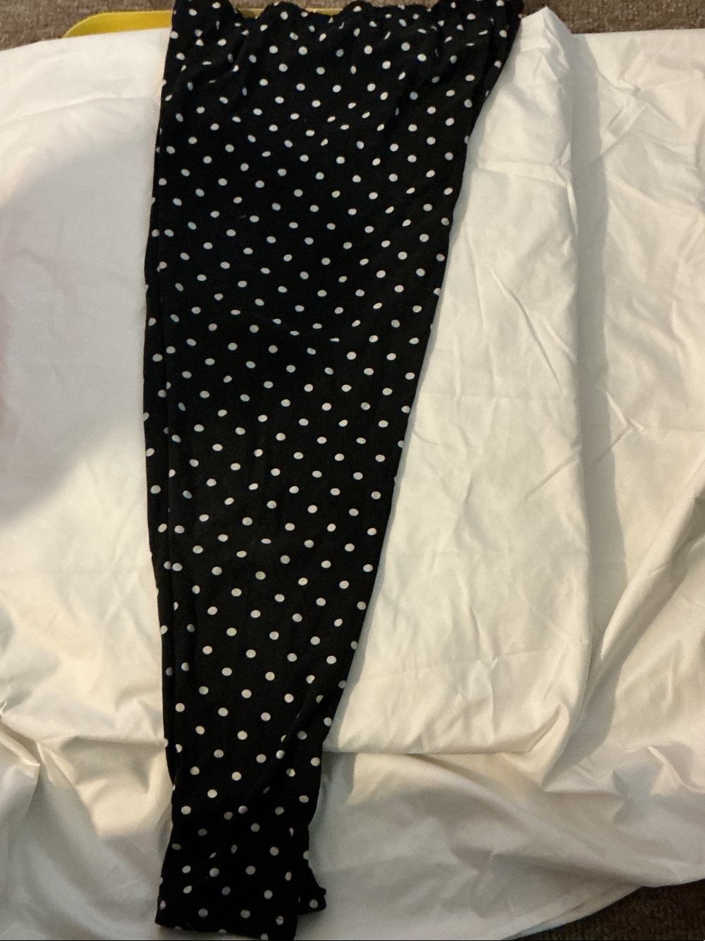 Black Polka Dot Stretch Leggings - Women's